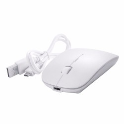 Rechargeable Mouse / White Mouse ultra slim bluetooth compatible with iMac or laptop