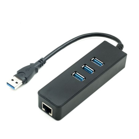 Adaptador USB 3.0 a cable LAN / RJ45 Gigabit Ethernet - incluye 3 puertos USB 3.0