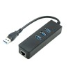 Adaptador USB 3.0 a cable LAN / RJ45 Gigabit Ethernet - incluye 3 puertos USB 3.0