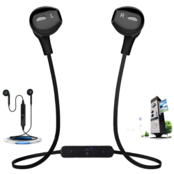 Fone de ouvido Bluetooth para actividades desportivas Cor Preto / Branco