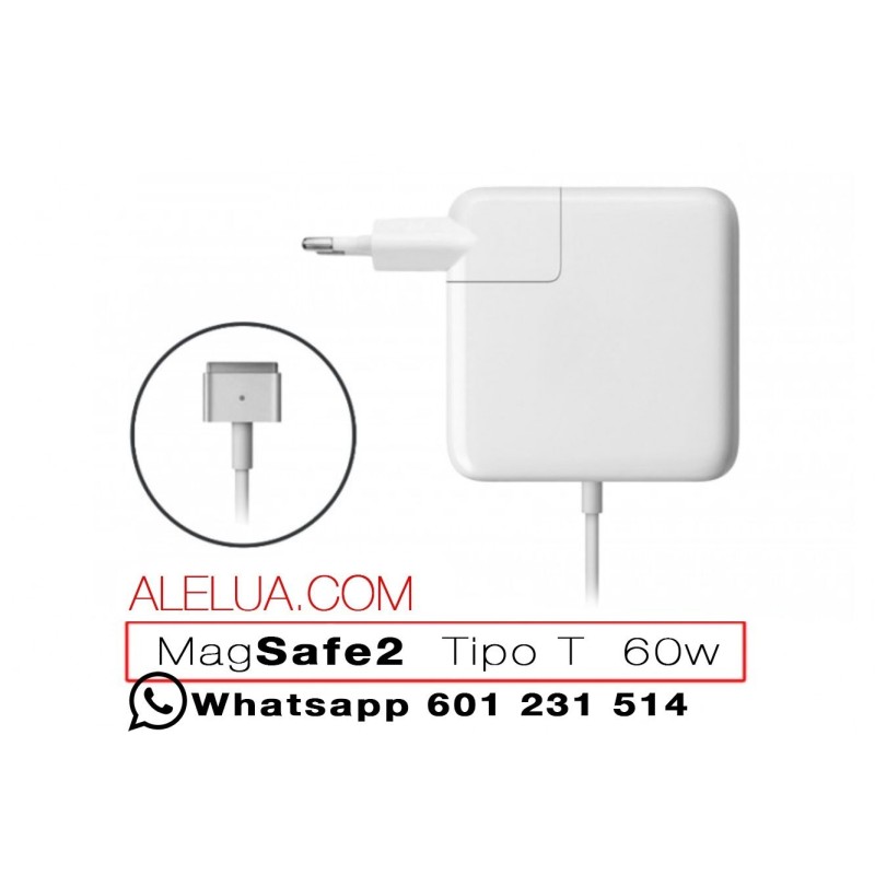 60W Magsafe 2 - Cargador Compatible para Apple Macbook | 16.5V - 3.65A